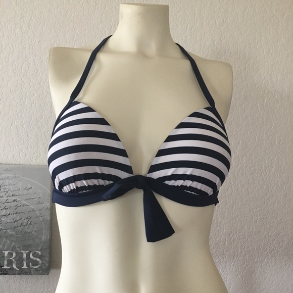 💎Aerie Striped  Bikini Top Size Medium - Picture 4 of 8